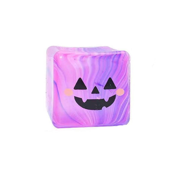 12pcs Marble Swirl Squishy Cube Set, Halloween Soft Fidget Toy with Funny Faces for Halloween Gift