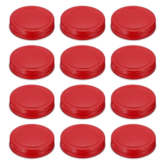 12pcs Mason Jar Lids 2.76" Tinplate Leak-proof Mason Canning Covers, Red