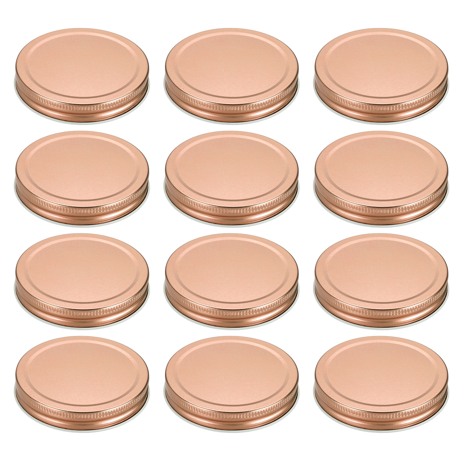 12pcs Mason Jar Lids 3.39" Tinplate Leak-proof Mason Canning Covers, Rose Gold