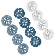 Raindrops 12-Piece Nautical Shell Decorations Set, Wooden Hollow Shell Ornaments for Coastal, Beach Party and Home Decor