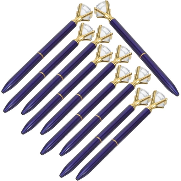 12pcs Metal Ballpoint Pens Iron Crystal Blue Advertising Gift for Promotional Events