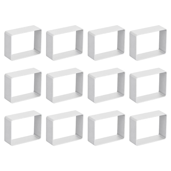 12pcs Metal Cookie Cutters Set, Aluminum Alloy Rectangle Cookie Cutter for Making Cake, Biscuit, Sandwich, Silver