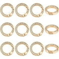 thumbnail image 1 of 12pcs Metal Rhinestone Spring O Rings Alloy Spring Gate Ring with Rhinestone Rings Round Keychain Buckle Gate Rings 25mm Light Gold Clip Snap Spring, 1 of 9