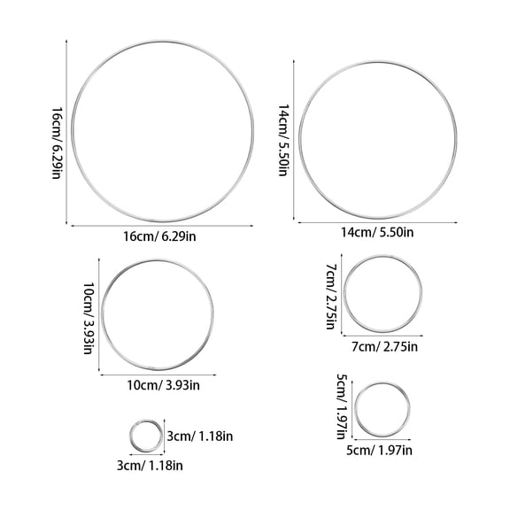 DEEPCRAFF 12Pcs Stainless Steel Metal Rings for Crafts Durable Dreamcatcher Hoops and Macrame Frames