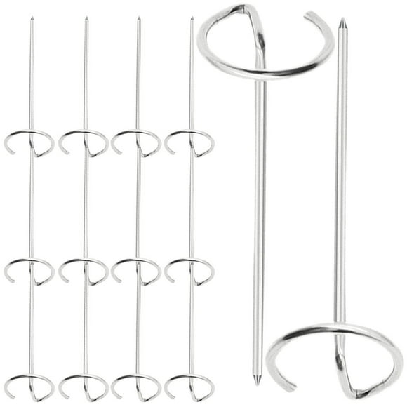12pcs Metal Skewers for Air Fryer BBQ Metal Skewers Stainless Steel Skewer Stand BBQ Skewers