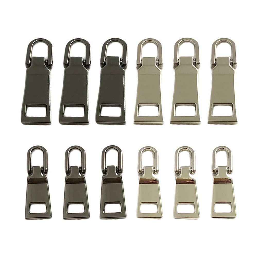 12pcs Metal Zipper Pullers Zipper Fixer Repair Pull Tab Instant Kit