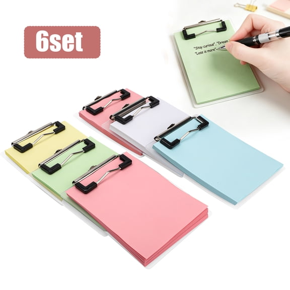 12pcs Mini Clipboards with Memo Pads, Small Pocket Clipboard Set, Portable Clipboards for Notes, Receipts, To-Do Lists