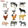 thumbnail image 1 of 12pcs Mini Farm Figurines Simulation Farm Animal Figures Toys Washable Pvc Farm Barn Animals Playset For Cake Decoration M8C8, 1 of 9