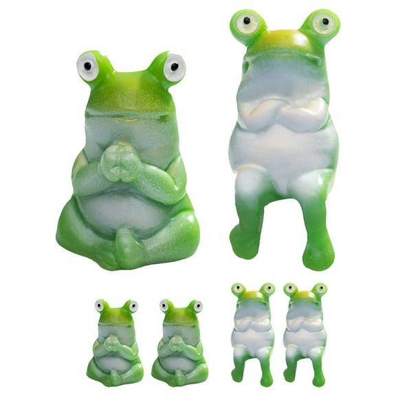 12pcs Mini Frog Figurines For Diy Terrarium Crafts Cute Resin Animal Ornaments Garden Moss Landscape Ornaments For Garden Home Office Decor