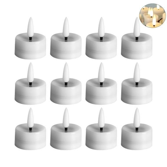 12pcs Mini LED Tea Lights Battery Operated Tealight Flameless Candle Wedding Lights for Christmas Birthday Party Decor