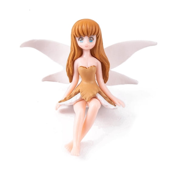 12pcs Mini PVC Fairy White Wing Figurine Dollhouse Decorations Peru 83x61mm