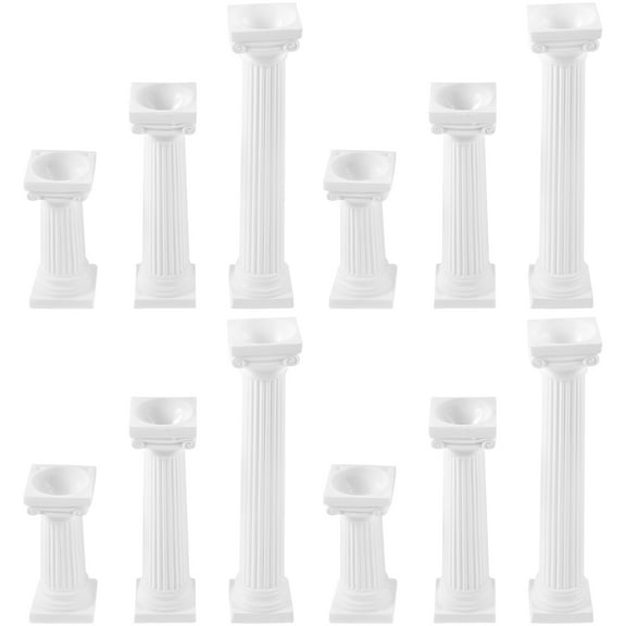 12pcs Mini Roman Column DIY Roman Pillar Statue Artistic Ornament Home Decor