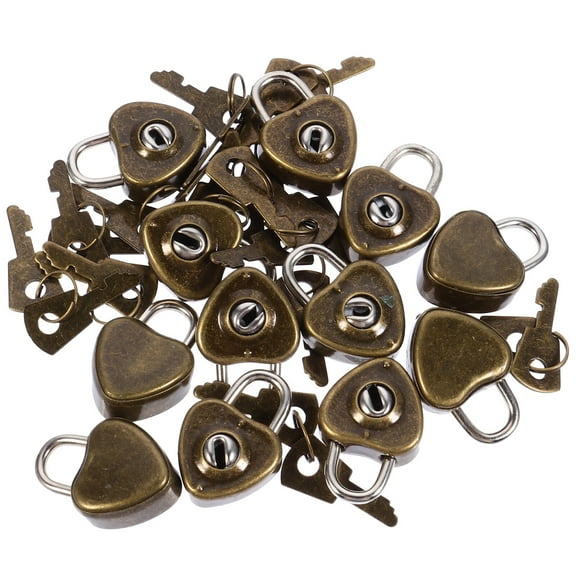 12pcs Mini Heart Shaped Padlocks with Keys, Rustproof Versatile Diary Locks for Travel, Luggage, Locker Security