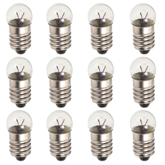 12pcs Miniature Electrical Bulbs Mini Light Bulbs Flashlight Replacement Bulb Mini Screw Base Light Bulbs Miniature Flashlight Bulbs for Electrical Experiments