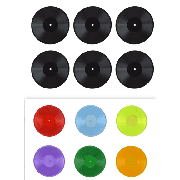 12pcs Mini Vinyl Record Models Decorative Tiny Records for Dollhouse Layouts, Simulated Ornaments for Mini Houses and Desktop Decor