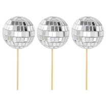 12pcs Mirror Ball Cake Decoration Disco 70's 80 Retro Dance Disco Silver Golden Cake Club Topper Supplies Party Birthday H5N3