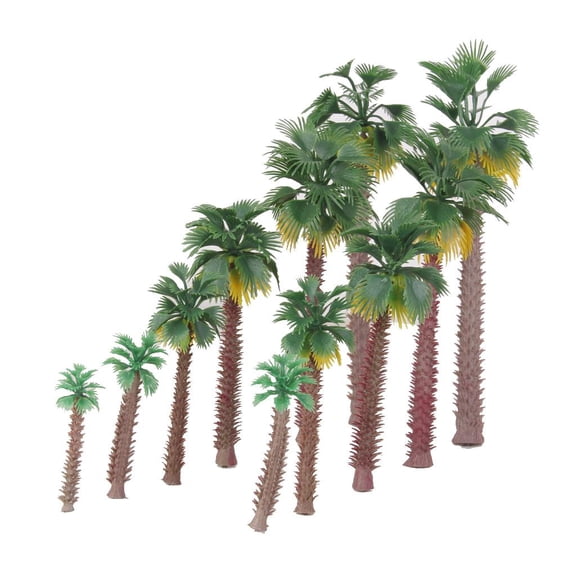 12pcs Model Miniature Palm Trees for Trains Railways Architectural Landscape, Scale: 1: 45