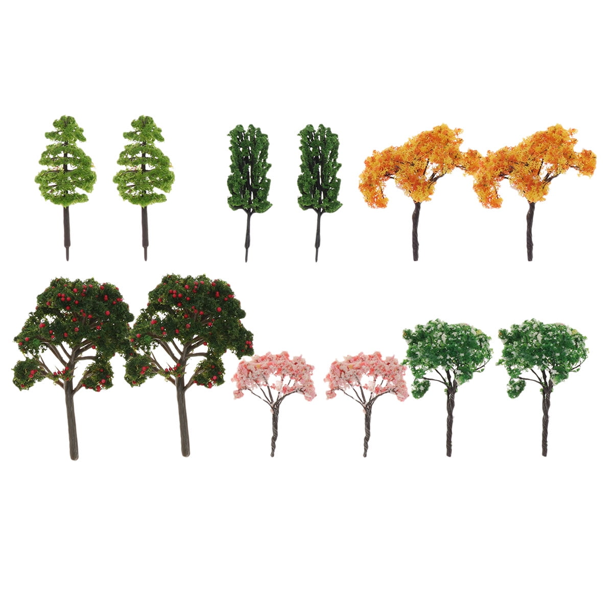 12pcs Model Trees Fake Trees Park Street Diorama Scenery Layout