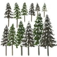 12pcs Model Trees Miniature Trees Mini Simulation Pine Tree Micro