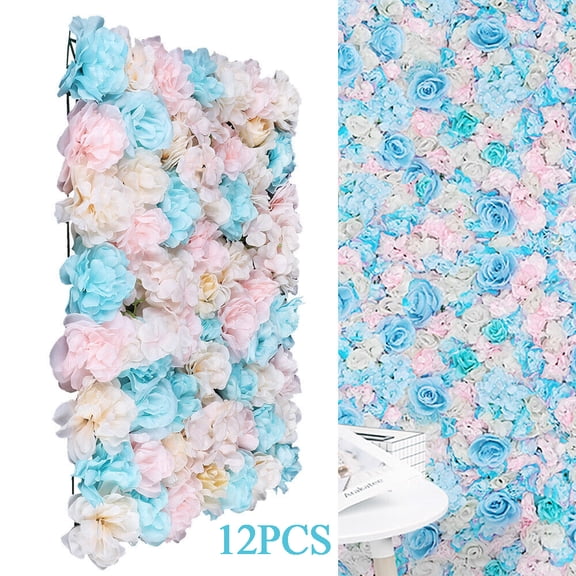 12pcs Modern Faux Flower Wall Mat, Wall/Suspension Mount for Living Room Office Entrance Reception Area Background Decoration