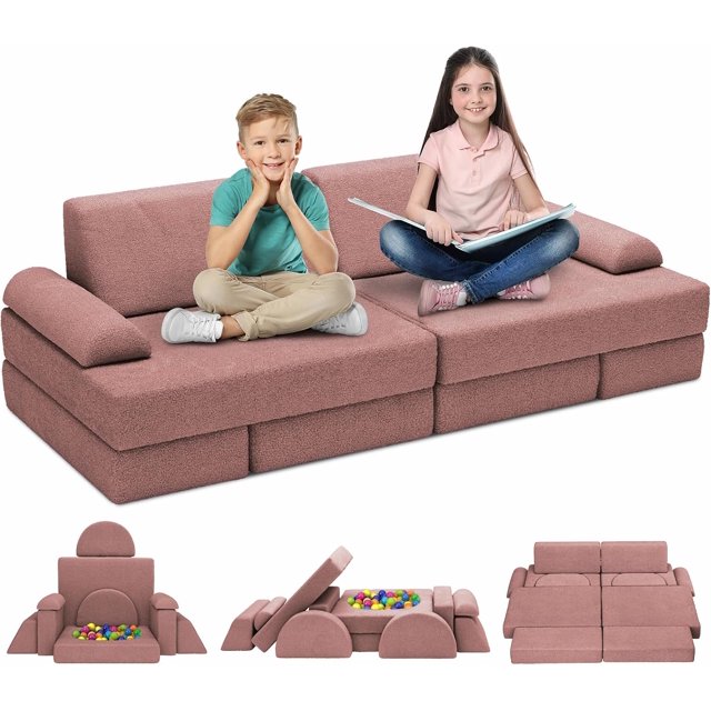 12pcs Modular Kids Play Couch Kids Couch for Playroom, Toddler Couch