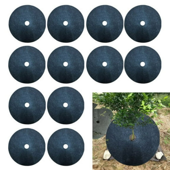 12pcs Mulch Ring Tree Protector Mats 27-42cm Disc Shrub Tree Guard shading ma 2 Smile Home