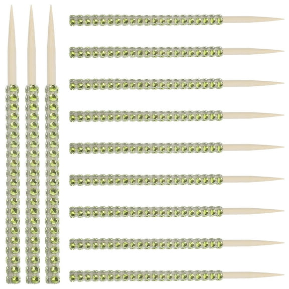 12pcs Multi-function Rhinestone Candy Sticks Delicate Apples Sticks Wooden Lollipop Sticks