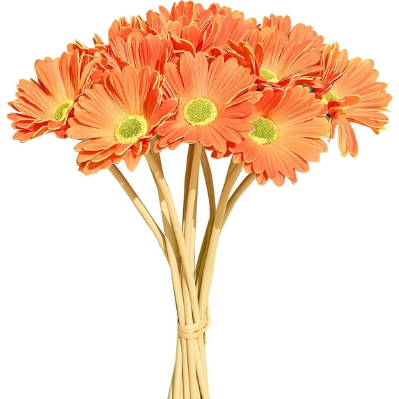 12pcs Multiclor Fake Flowers Artificial Gerbera Daisies Silk Flowers 15" for Mother's Day Easter Home Kitchen Wedding Decorations
