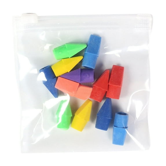 12pcs Multicolor Pencil Top Erasers - Convenient, Fit Standard Pencils, Gentle on Paper, Portable Stationery