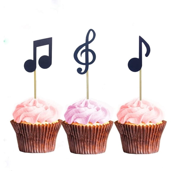 12pcs Music Note Cupcake Toppers for Music Rock Star Party Birthday Baby Shower Wedding Party Decorations