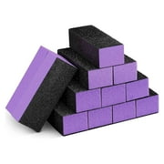 12pcs Nail Polish Buffer Block, DISEN Nail Sanding Block, Sanding Buffing Buffer Polisher, 3 Sided Nail Buffing Block, Professional Nail Files Pedicure Manicure Tool, 60/100 Grits, Black Purple