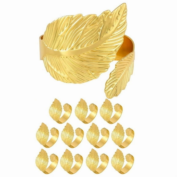 12pcs Napkin Rings,Leaf Napkin Rings,Fall Napkin Rings,Boho Napkin Rings for Christmas,Wedding,Table Decor