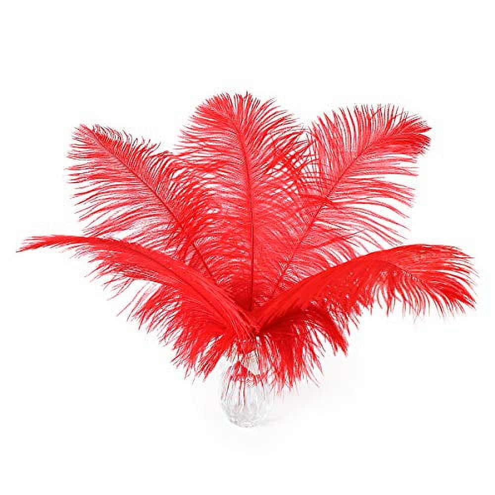 Piokio 20 Pcs Black Ostrich Feathers Plumes 12-14 inch(30-35 cm) in Bulk for Wedding Party Centerpieces Gatsby Decorations