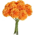 thumbnail image 1 of 12pcs Orange Fake Flowers 12" Artificial Chrysanthemum Ball Silk Flowers Bouquet for Home Kitchen Wedding Table Arrangement Decorations, 1 of 9