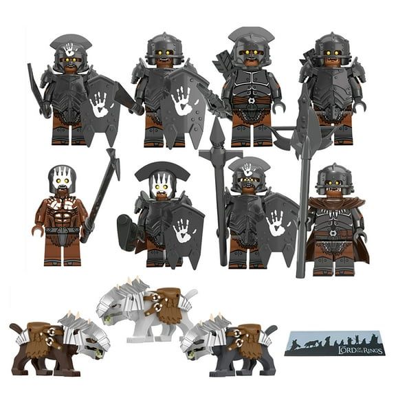 12pcs Orc Series Wolf Warrior Corps Minifigures Block, Medieval Building Block Toys, Party Gift For Fans Boys Girls