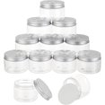 thumbnail image 1 of 12pcs PET Plastic Cream Jar Refillable Lotion Containers Travel Gel Container with Aluminum Ribbed Cap Column Clear 71x49.5mm Capacity: 120ml(4.06fl. oz), 1 of 6
