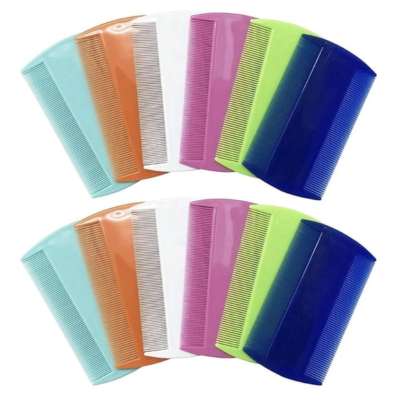 12pcs Pack Count Double Sided Plastic Flea Lice Combs for women children Cat Dog Pet Grooming Fine Tooth Hair Comb