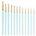 12pcs Painting Brushes Set Nylon Watercolor Oil Acrylic Paint Blue