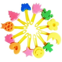 12pcs Painting Sponge Set Creative Flower Stamp DIY Art Painting Brush Tools with Roller Round Flat for Kids Children Drawing