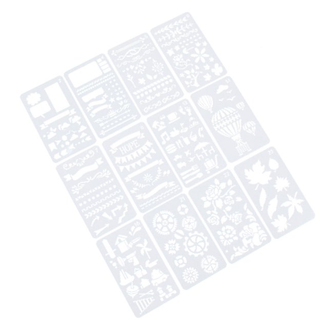 12pcs Painting Templates DIY Drawing Tools Funny Scrapbook Decorative