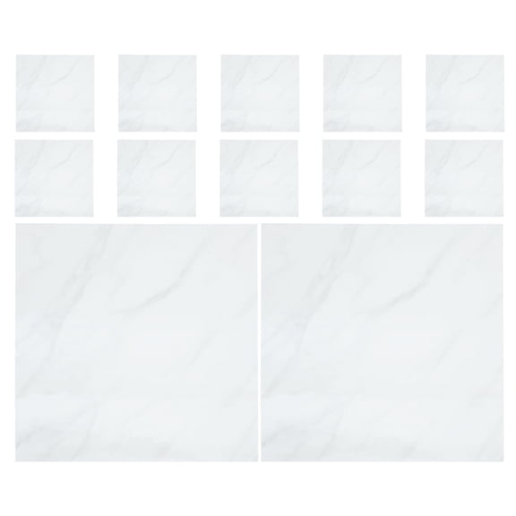 12pcs Peel and Stick Backsplash Wall Tile 30x30cm Marble White Stick on Backsplash for Kitchen Bathroom Fireplace Laundry Room Cabinet Furniture