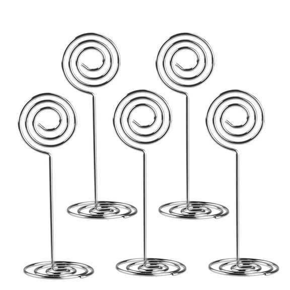 12pcs Photo Holder Stands Table Number Holders Place Paper Menu Clips for Wedding (Silver)