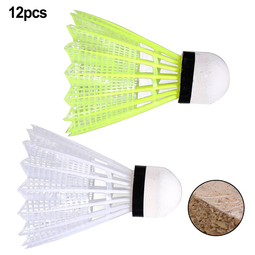 12pcs Plastic Badminton Balls Shuttlecocks Birdies Entertainment Badminton Yellow