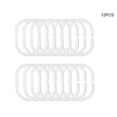 thumbnail image 1 of 12pcs Plastic Clear C Type Bathroom Shower Curtain Liner Hook Hooks Rings, 1 of 4