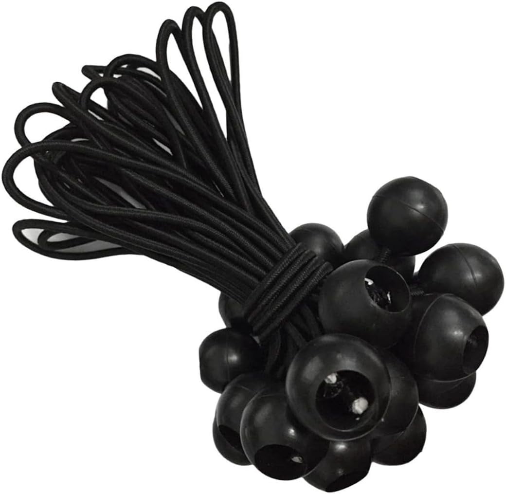 12pcs Plastic Tarp Black Tarp Black Tarps Tarp Elastic String Bungee