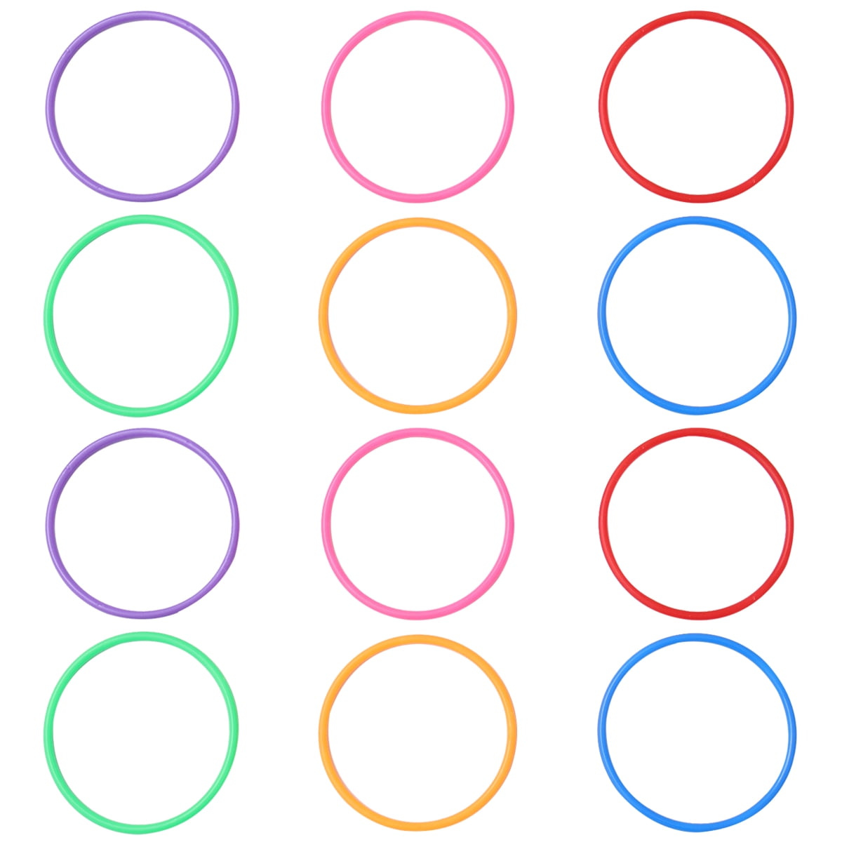 12pcs Plastic Toss Rings Kids Ring Toss Game for Carnival Garden Backyard Outdoor Games (Random Color)