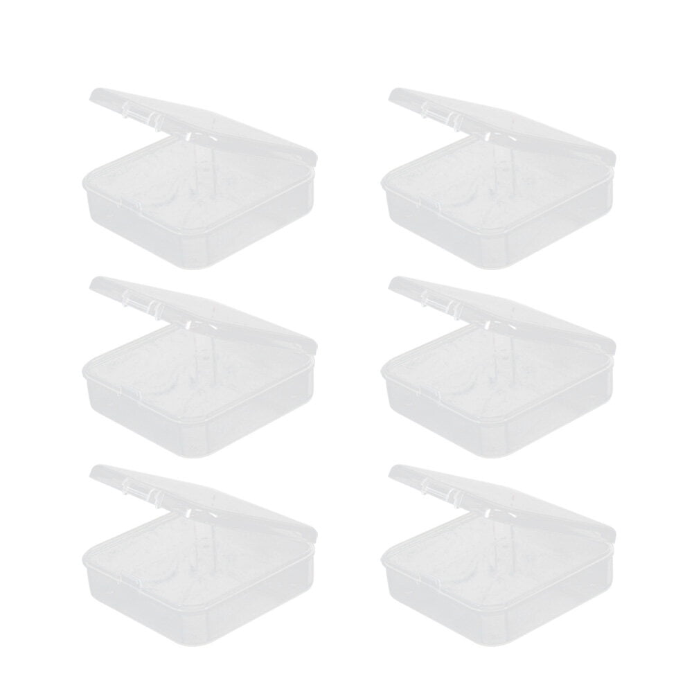12pcs Plastic Transparent Organizer Multipurpose Storage Boxes Square Case Container with Lid