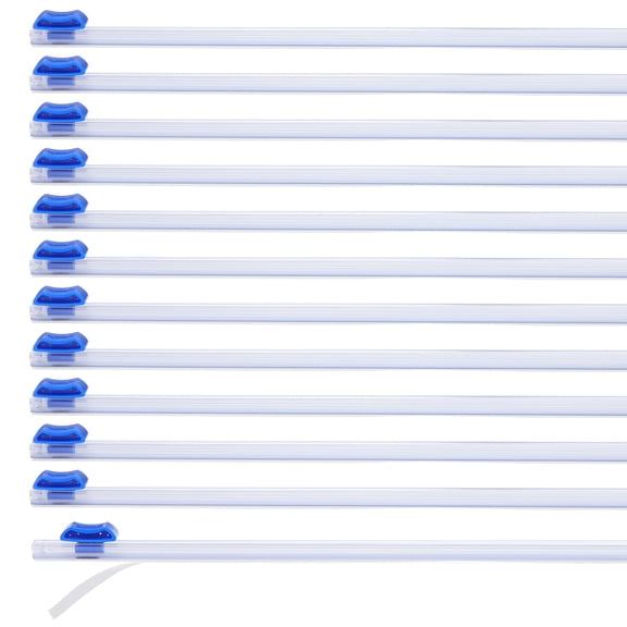 12pcs Plastic Wrap Cutter, 17in Plastic Wrap Slide Cutter Self Adhesive Installation Replacement for Aluminum Foil Wax Paper Parchment Paper Wrap Dispenser, Blue