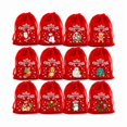 thumbnail image 1 of 12pcs Plush Christmas Drawstring Bags For Small Gifts And DIY Crafts, Perfect For Holiday Parties And Family Gatherings, 1 of 5