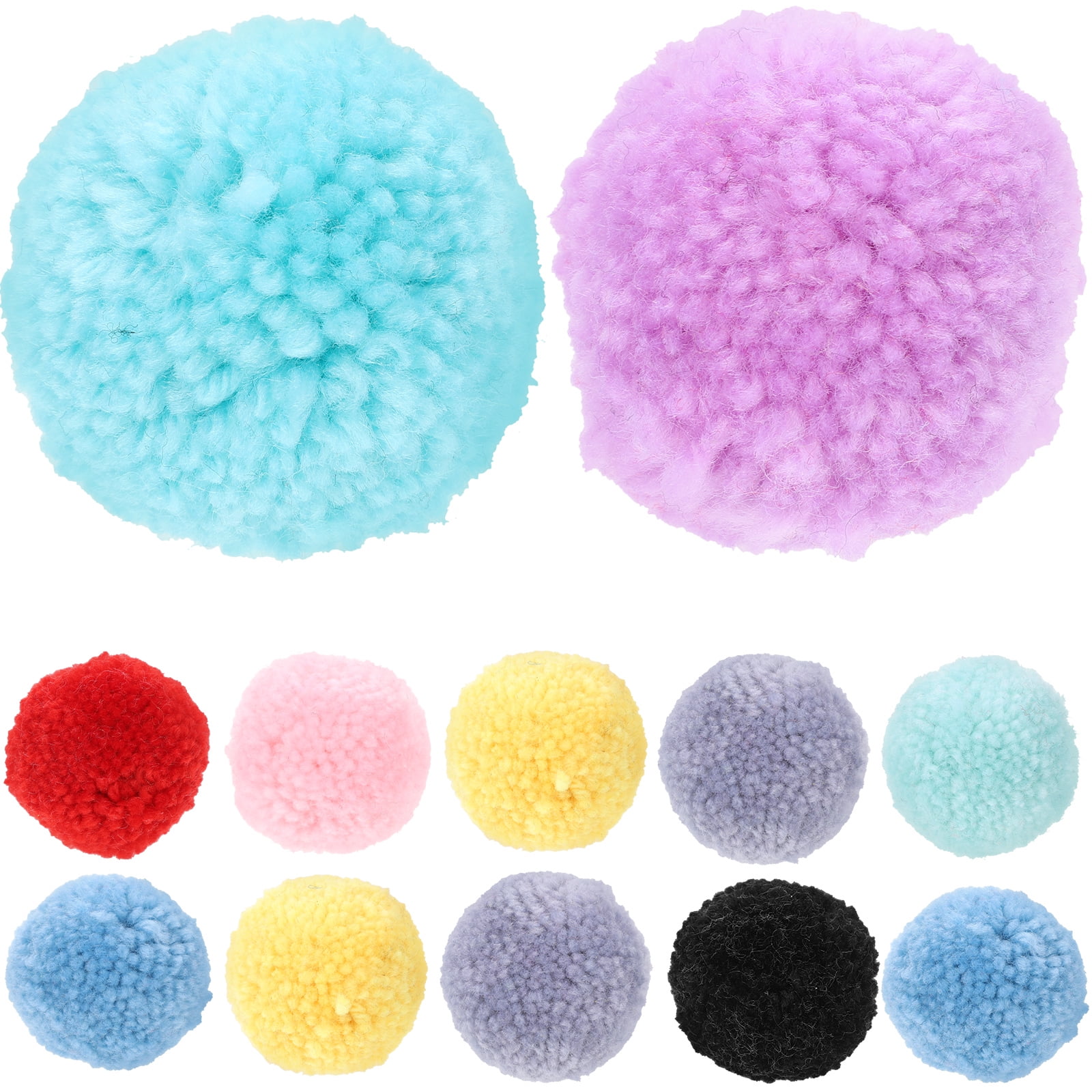 12pcs Faux Fox Fur Pom Poms – 11cm Fluffy Pompom Balls For Hats, Bags, Keychains (Beige)